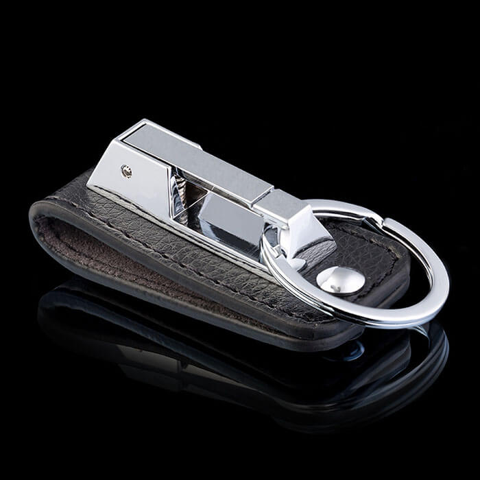 Mens Leather Keychain for Belt