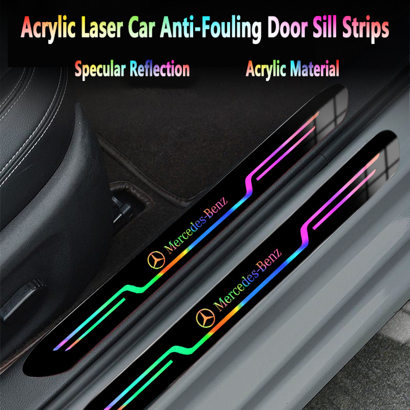 Acrylic Laser Car Anti-Fouling Door Sill Strips🎉4pcs🎉
