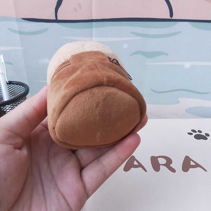 2pcs/set Plush Capybara Coin Purses Keychain Charm