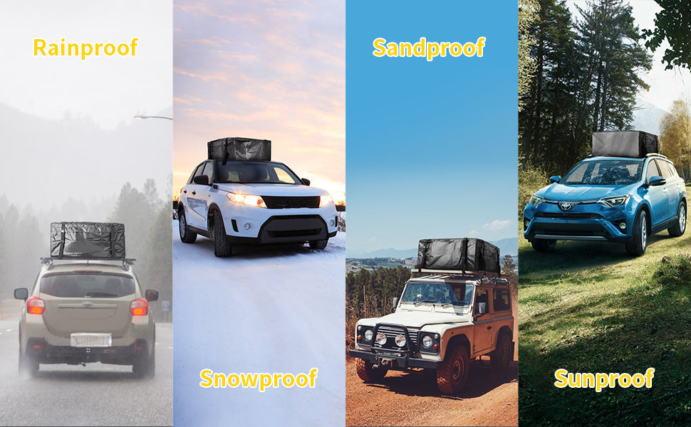 Rooftop Car Cargo Carrier Bag 15 Cubic Feet, Waterproof Car Rooftop Bag with Anti-Slip Mat and 6 Door Hooks, Suitable for All Vehicle with/Without Rack