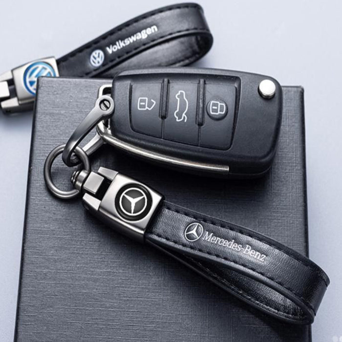 Leather Car Keychain with Customized Logo