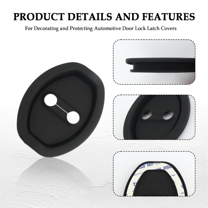 Eptchn Universal Silicone Car Door Latch Covers Protector (4 PACK)