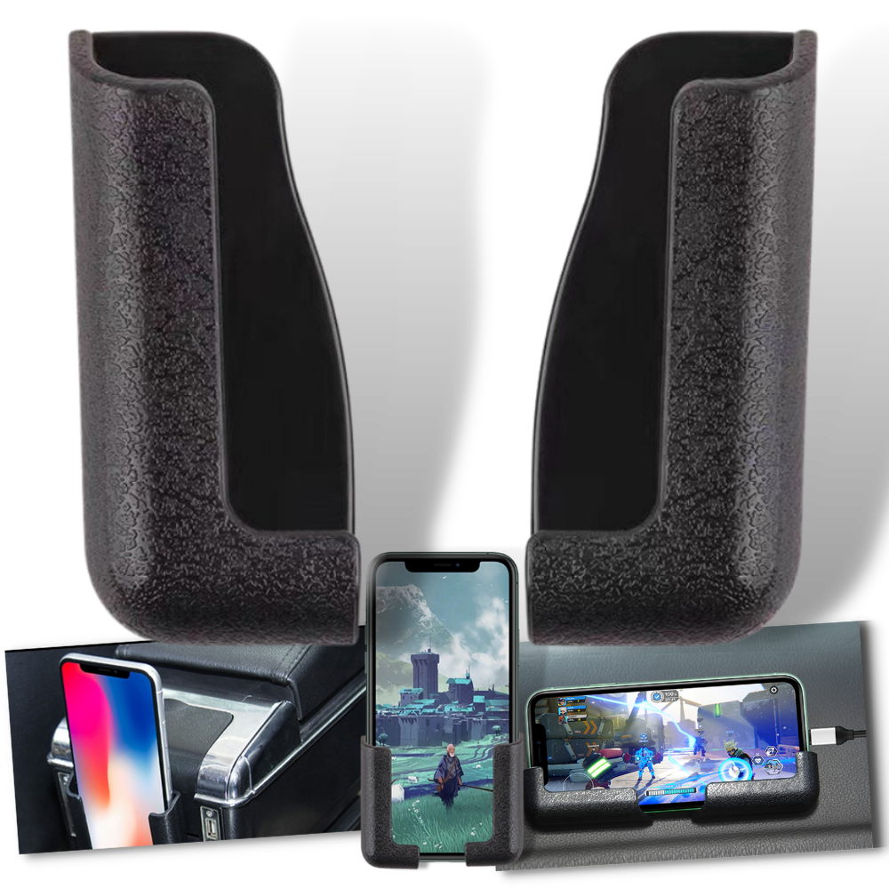 Two-Piece Adhesive Phone Holder for Cars