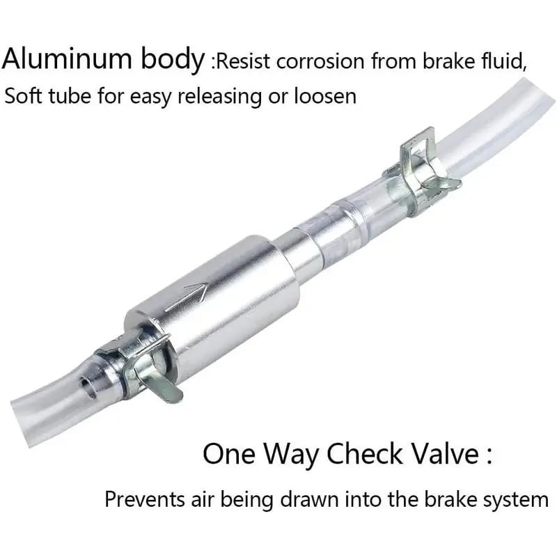 Universal One-Way Brake Bleeder Hose Kit with Check Valve