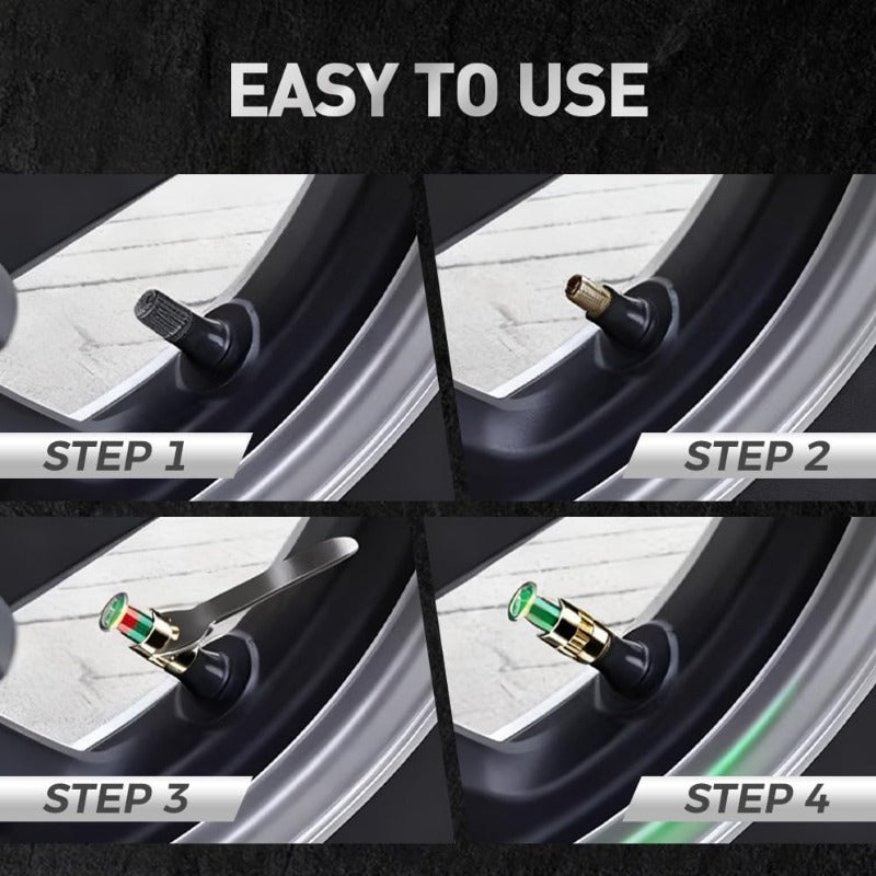 3-Color Tire Pressure Alert Caps