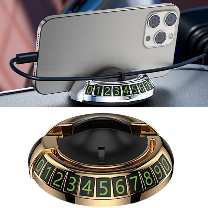 2-in-1 Dashboard Phone Holder & Hidden Number Plate