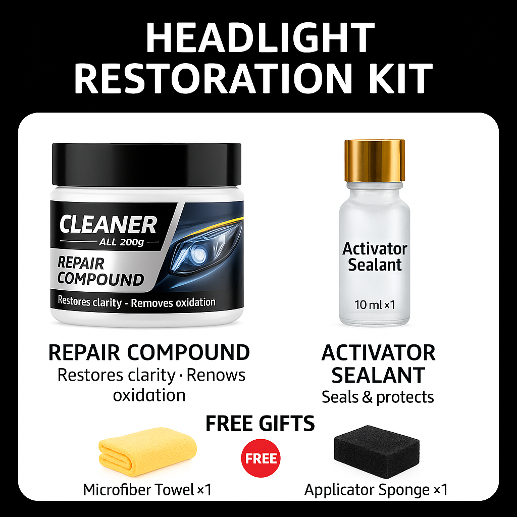 Headlight Restoration Polish — 3-Minute Clarity