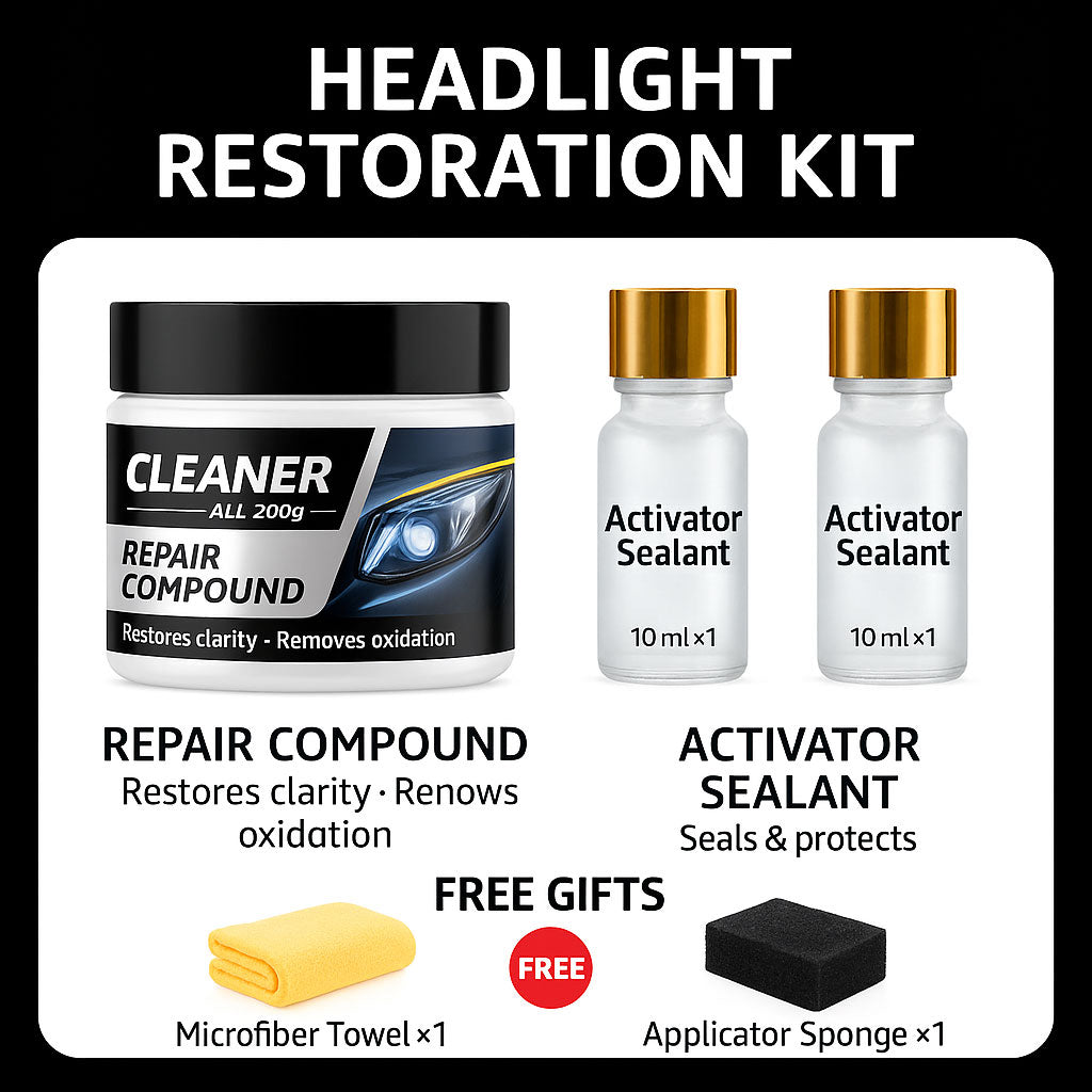 Headlight Restoration Polish — 3-Minute Clarity