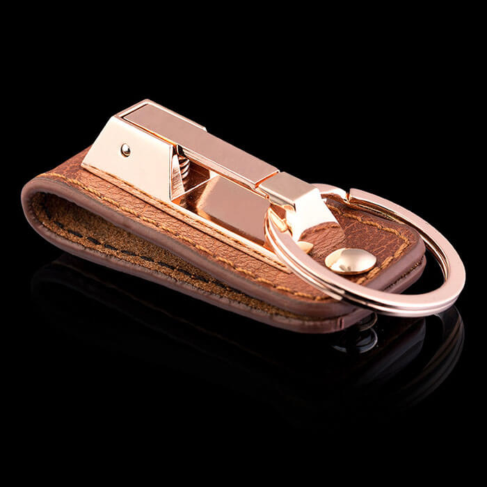 Mens Leather Keychain for Belt