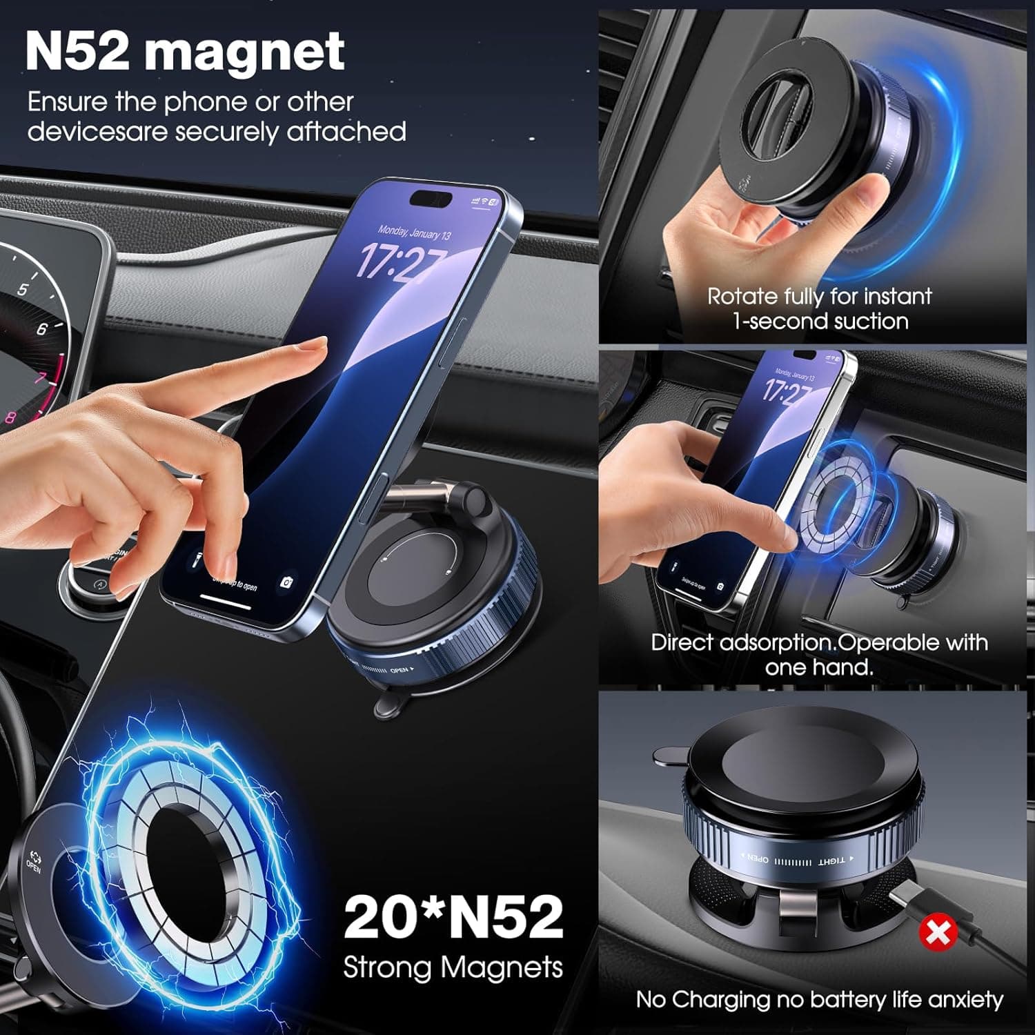 Woyuosn Vacuum Magnetic Phone Holders for Car