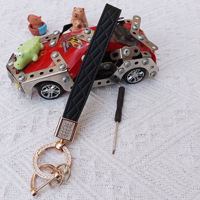 Leather Wristlet Keychain for Car Keys