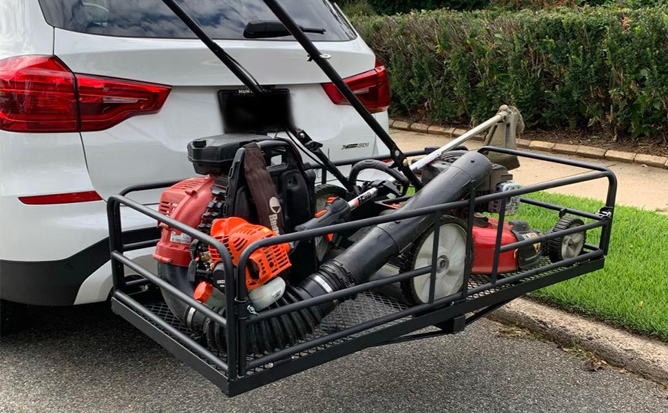 Hitch Mount Cargo Carrier Rack High Side 59" x 24" x 14" Folding Rear Luggage Basket Fits 2" Receiver for Car SUV Camping Traveling