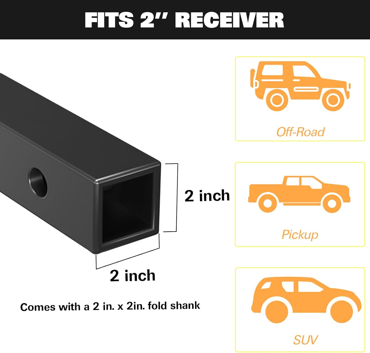 Folding Hitch Mount Cargo Carrier Basket 60" x 20" x 6" with Waterproof Bag, Net, Strap, 2-Inch Folding Shank, 500 lbs Capacity Hitch Rack, Steel Construction