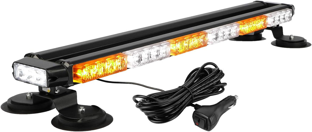 29.5" 54 LED Strobe Light Bar Double Side Flashing High Intensity Emergency Warning Flash Strobe Light with Magnetic Base for Safety Construction Vehicles Tow Trucks Pickup