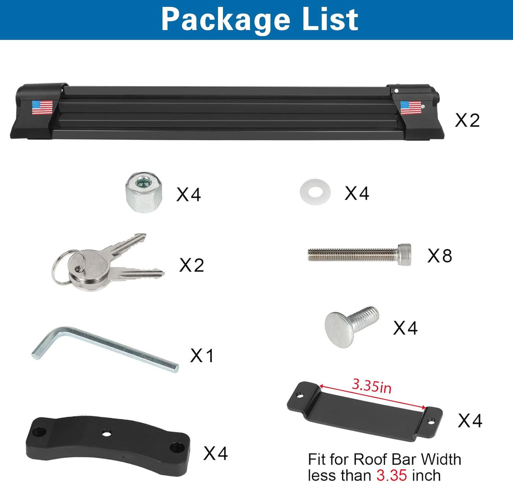 Aluminum Ski Rack for Roof Rack fit 6 Pairs of Skis or 4 Snowboards