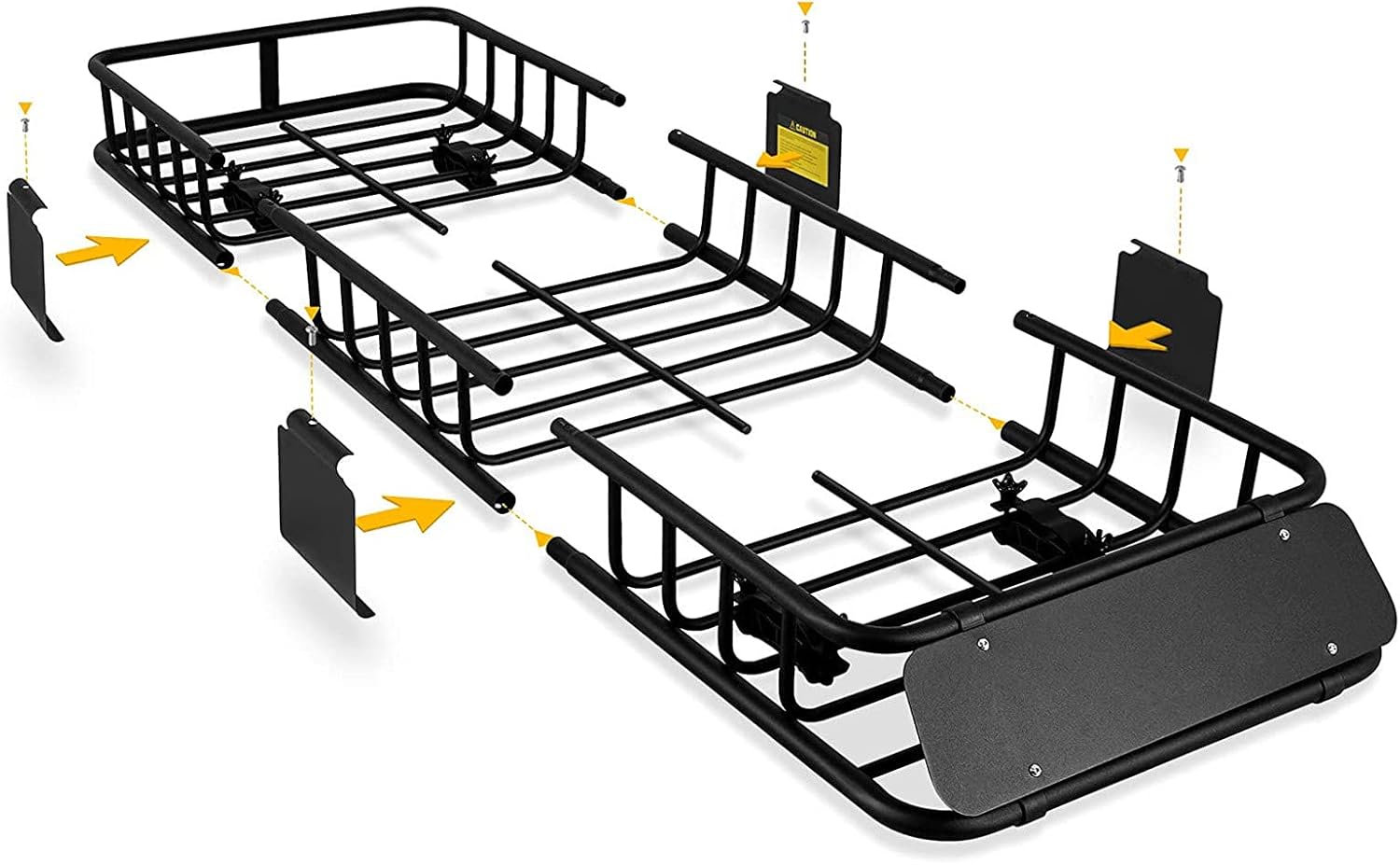 Black Car Skinny Roof Rack  For Traveling