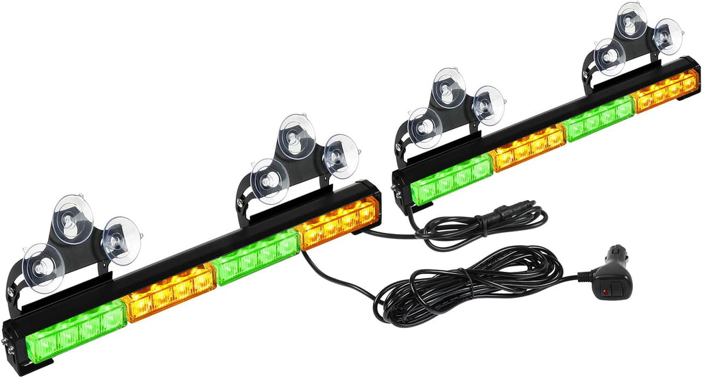 32 LED Emergency Flashing Traffic Advisor Light Bar – 26 Flash Patterns, 2x16.8" Interior Safety Strobe Warning Light