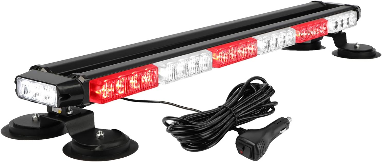 29.5" 54 LED Strobe Light Bar Double Side Flashing High Intensity Emergency Warning Flash Strobe Light with Magnetic Base for Safety Construction Vehicles Tow Trucks Pickup