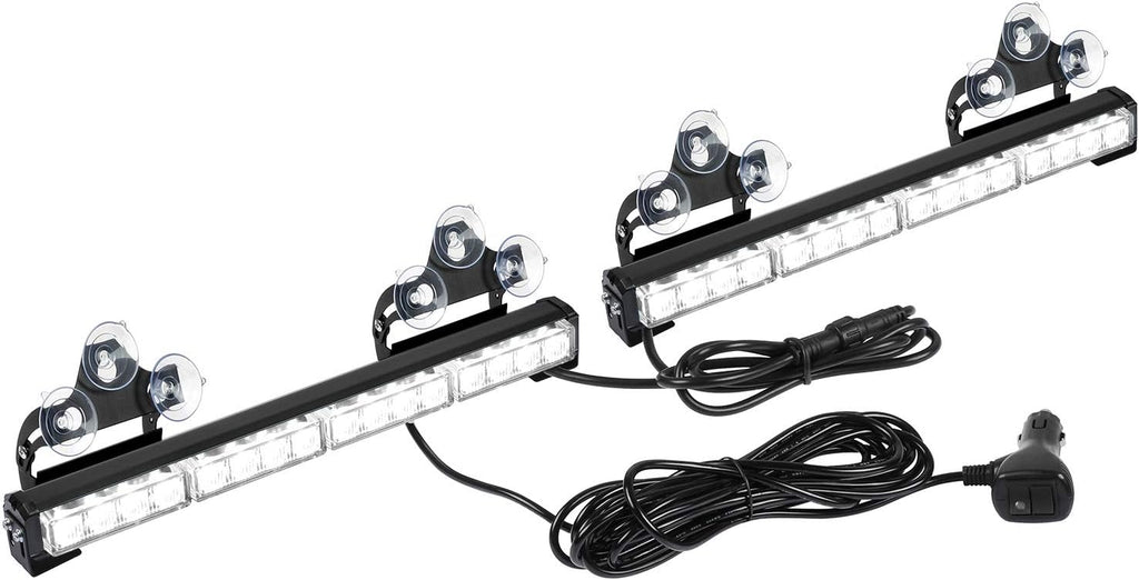 32 LED Emergency Flashing Traffic Advisor Light Bar – 26 Flash Patterns, 2x16.8" Interior Safety Strobe Warning Light