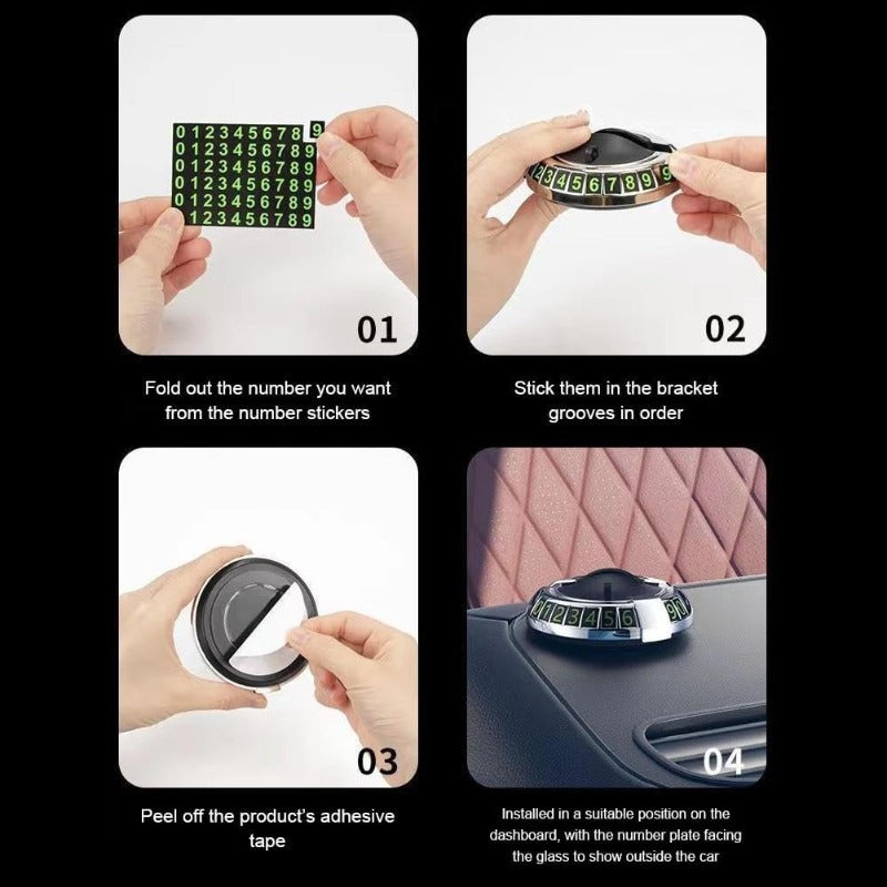 2-in-1 Dashboard Phone Holder & Hidden Number Plate