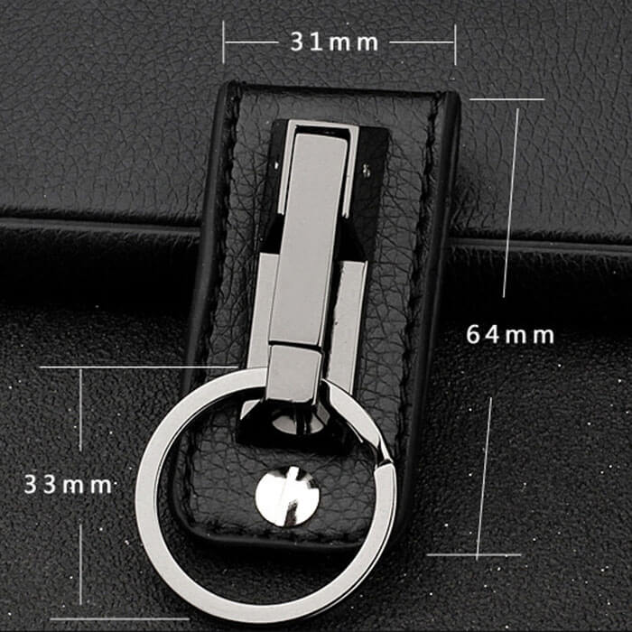 Mens Leather Keychain for Belt