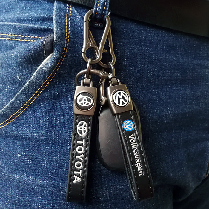 Leather Car Keychain with Customized Logo