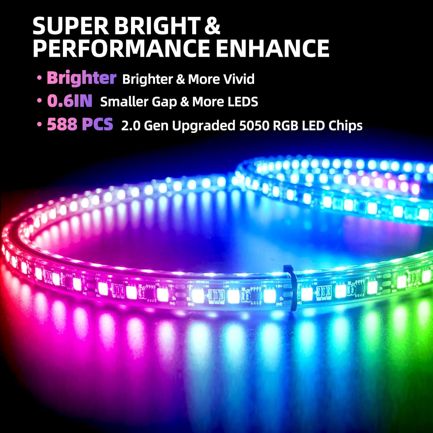 4PCS 14" Double Sided RGB LED Wheel Ring Lights with APP & Remote Control for Trucks Pickups Cars Offroad