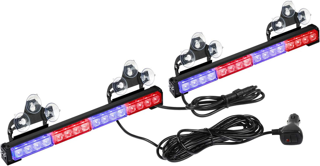 32 LED Emergency Flashing Traffic Advisor Light Bar – 26 Flash Patterns, 2x16.8" Interior Safety Strobe Warning Light