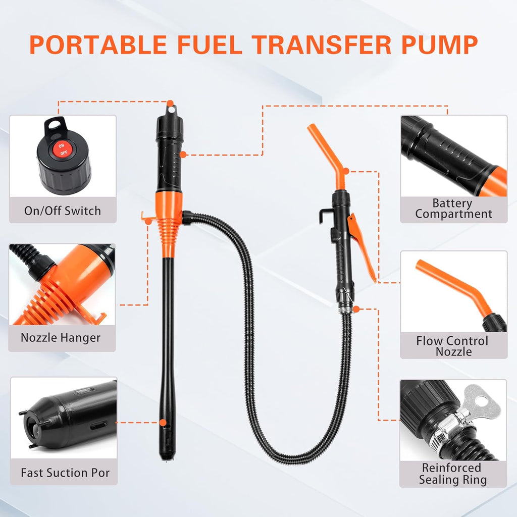 Portable Power Battery Pump Universal Fit for Gasoline, Car