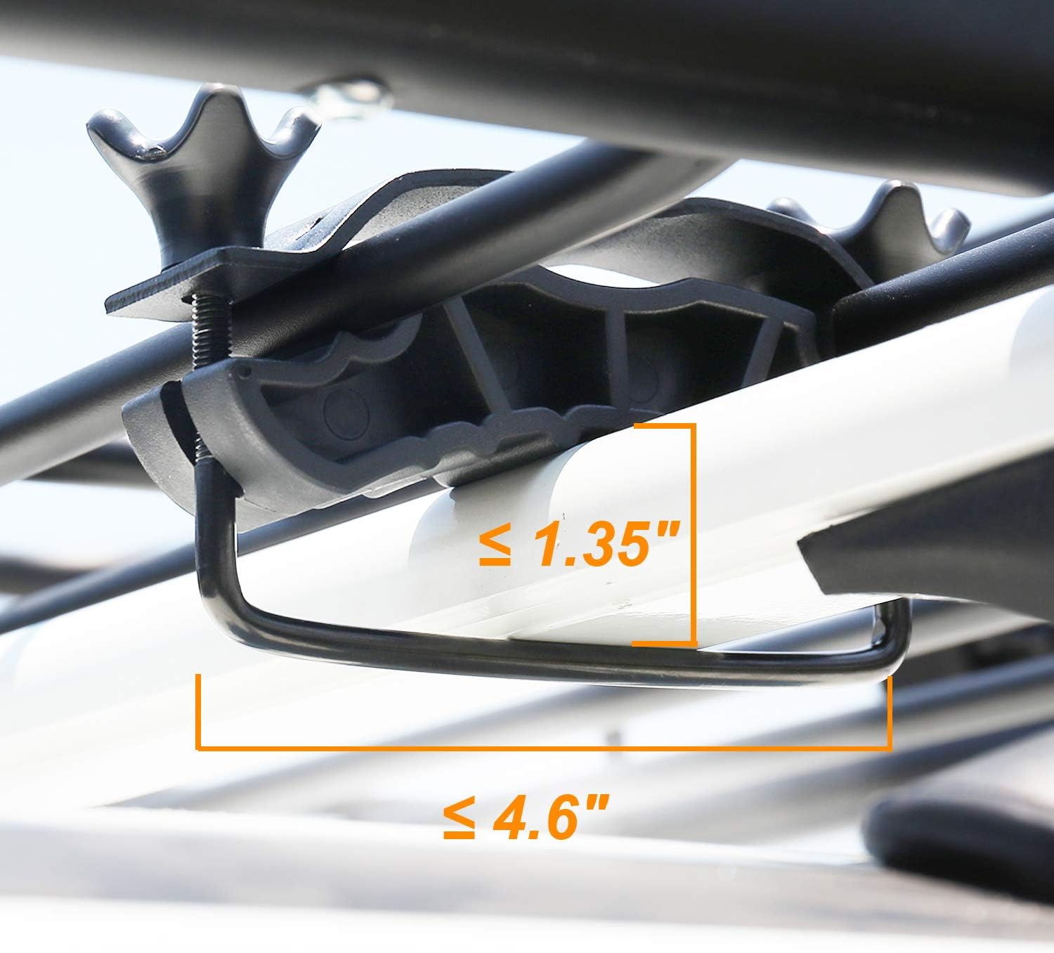 Black Car Skinny Roof Rack  For Traveling