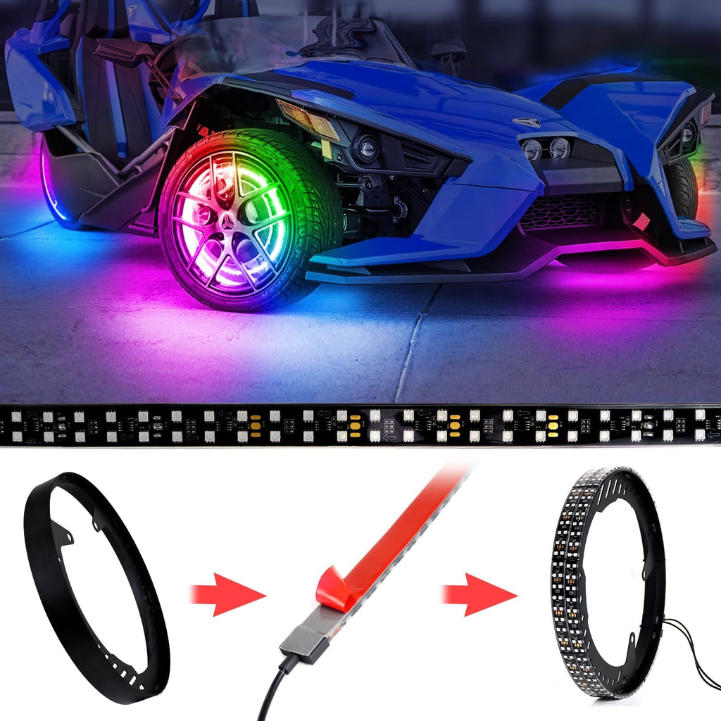 RGB Chasings Wheel Ring Lights for All Polaris Slingshot Models 2015-2022 2023 2024+