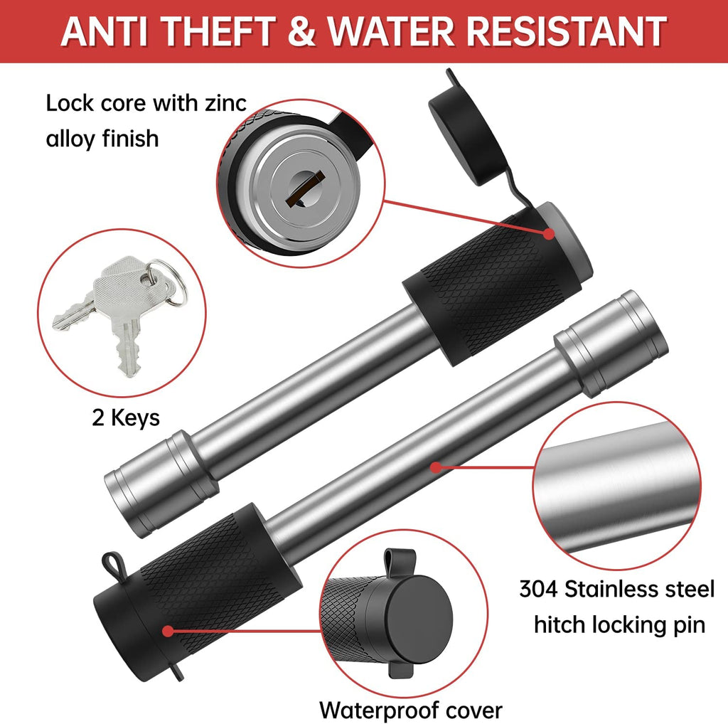 Adjustable Trailer Hitch, Fits 2.5 Inch Receiver, 6 Inch Drop Hitch, 18,500 LBS GTW, Aluminum Forged Shank, 2 Inch & 2-5/16 Inch Balls, Towing Hitch for Heavy Duty Truck with Double Lock Pins