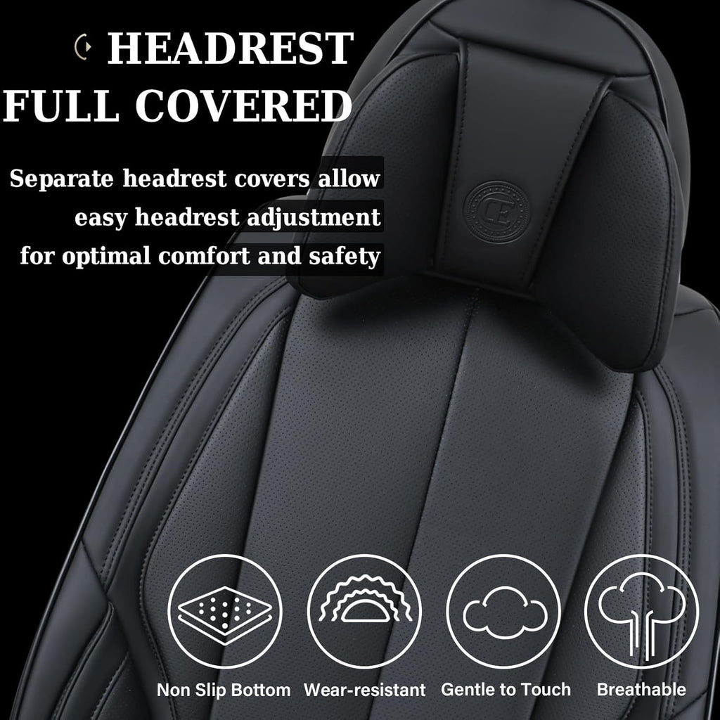 Waterproof Nappa Leather Carseat Cover Universal Fit for Most Cars