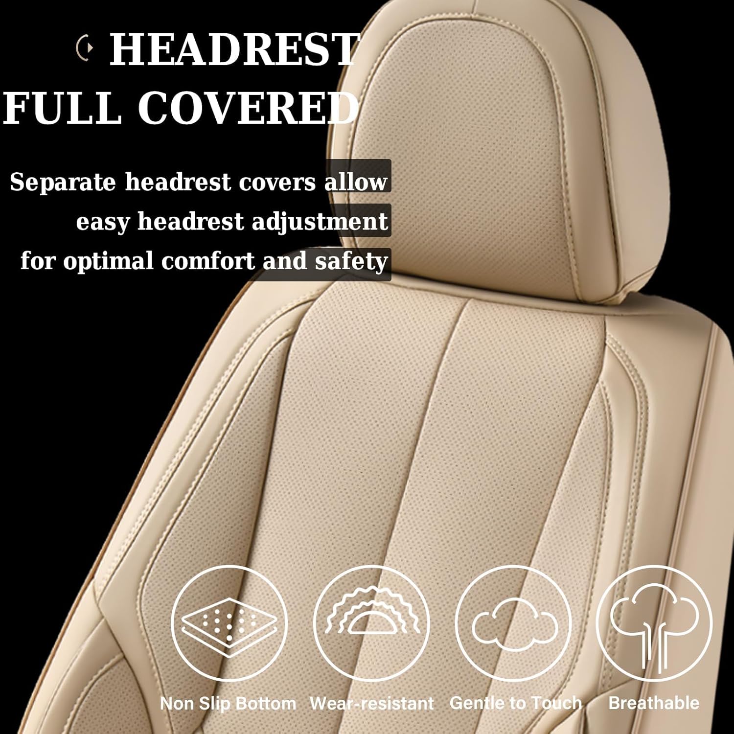 Waterproof Nappa Leather Carseat Cover Universal Fit for Most Cars