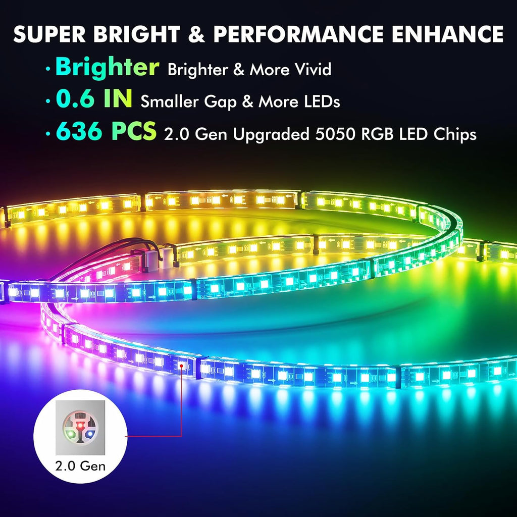 17" Double Row Wheel Lights with App & Remote Control Compatible with Various Trucks SUV Car（4PCS）