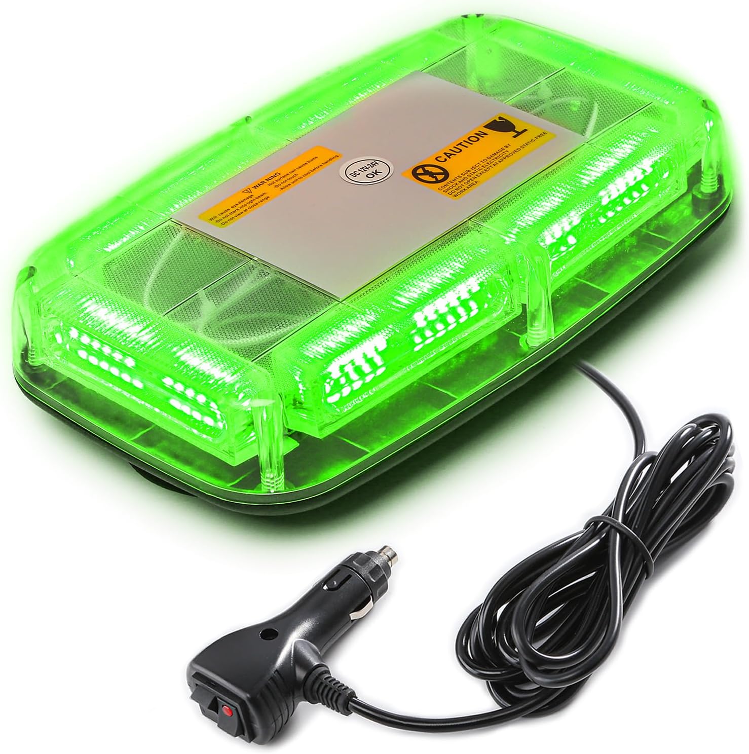 72LED Roof Top Emergency Strobe Beacon Lights, 12-24V High Visibility Safety Warning Mini LED Strobe Light bar with Magnetic Base for Snow Plow, Trucks, Construction Vehicles