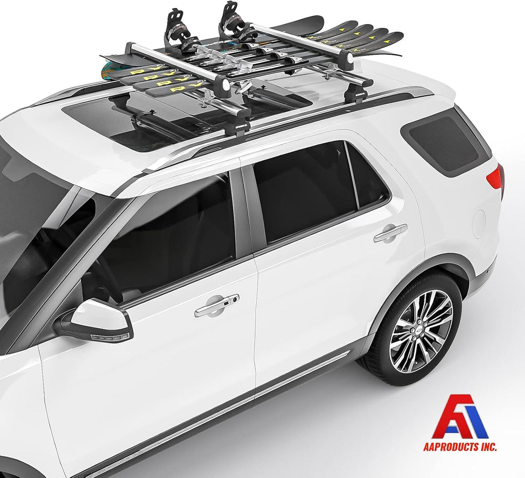 33'' Aluminum Universal Ski Roof Rack Fits 6 Pairs Skis or 4 Snowboards