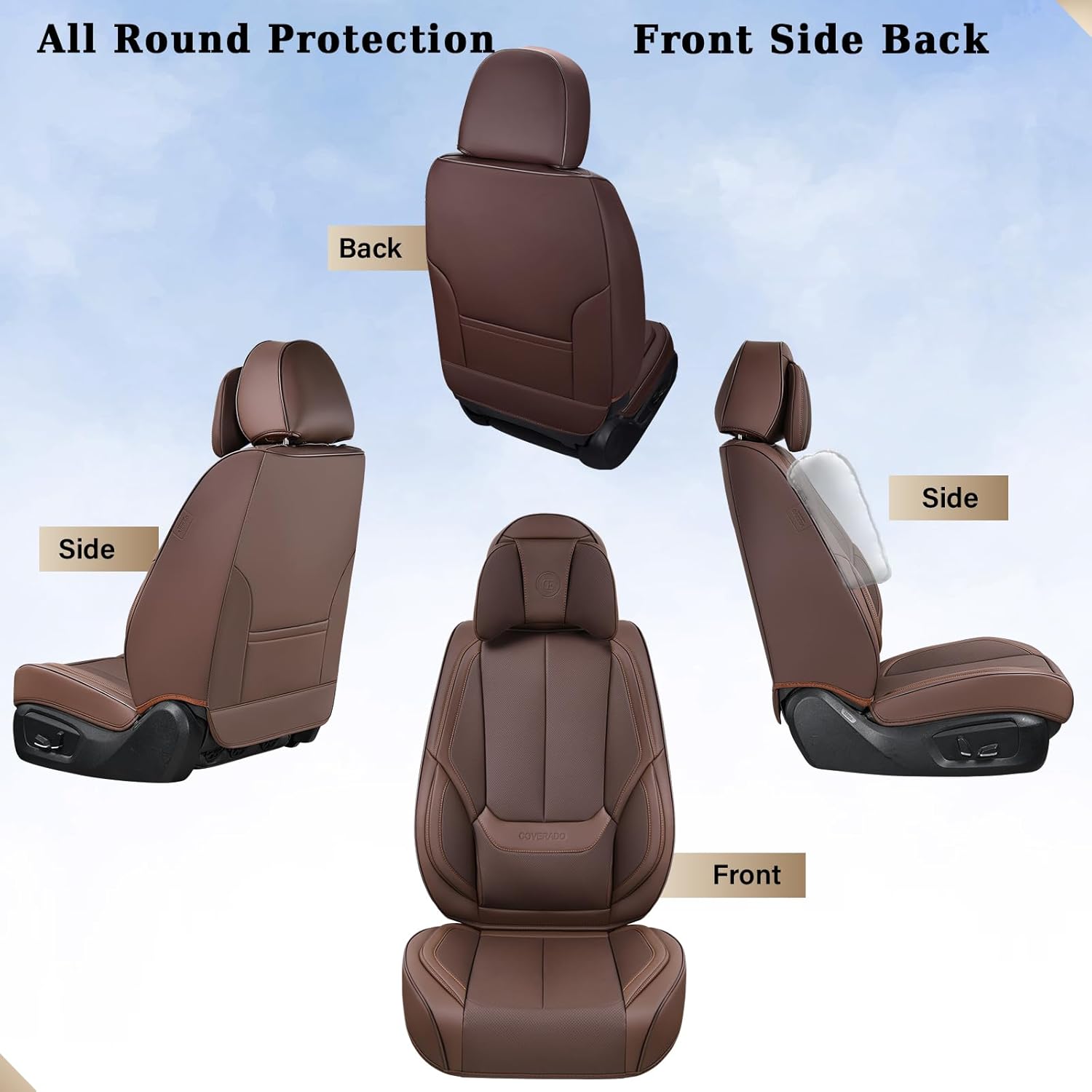 Waterproof Nappa Leather Carseat Cover Universal Fit for Most Cars