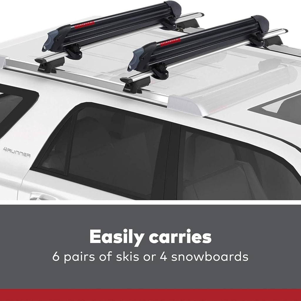 Universal Car Roof Rack for 6 Ski Pairs or 4 Snowboards