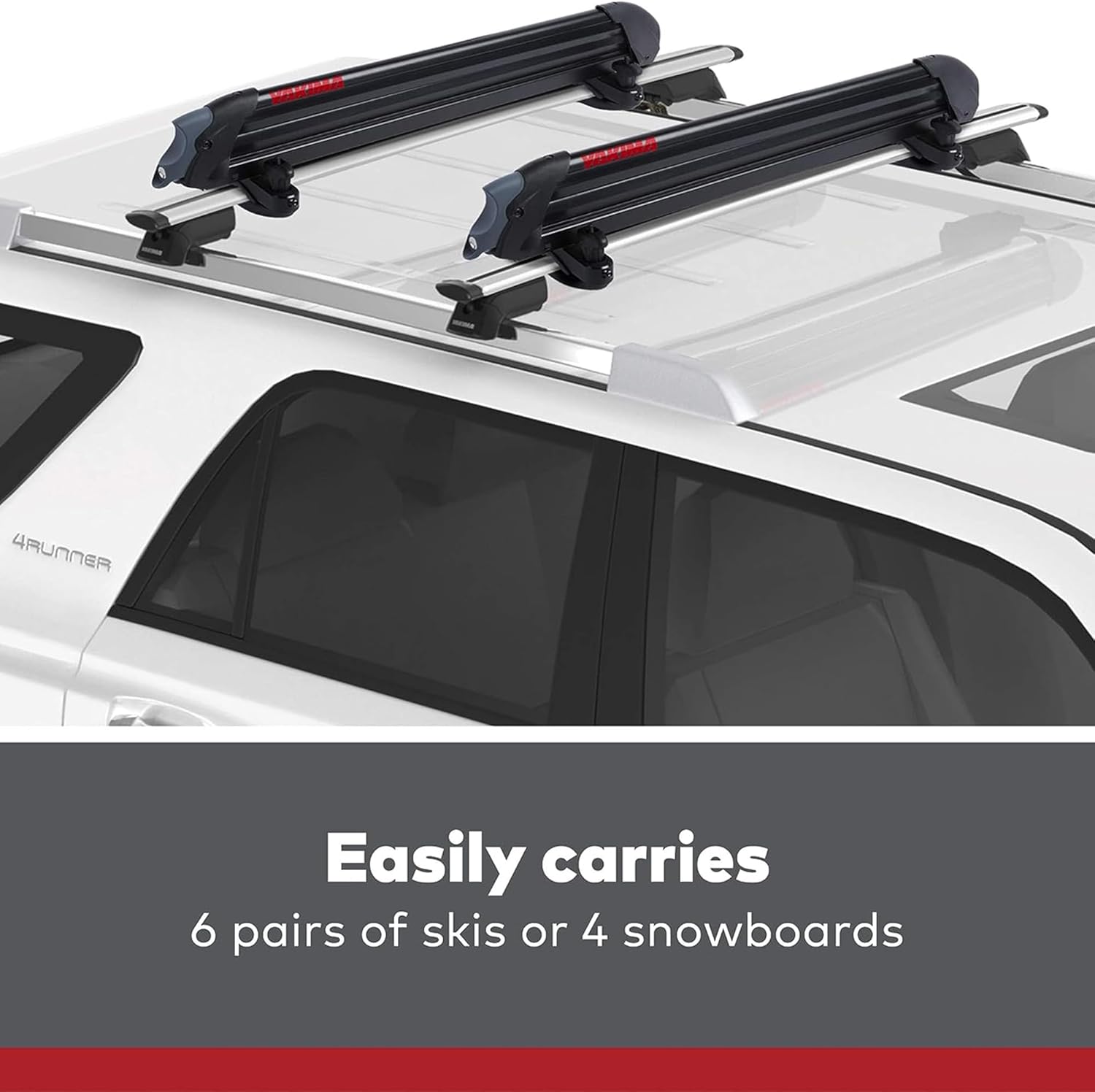 Universal Car Roof Rack for 6 Ski Pairs or 4 Snowboards