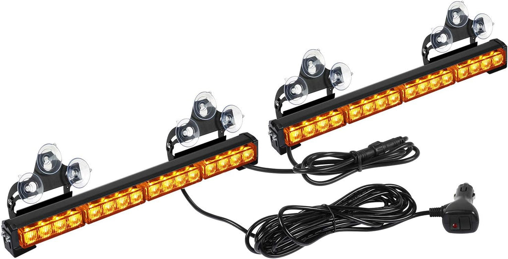 32 LED Emergency Flashing Traffic Advisor Light Bar – 26 Flash Patterns, 2x16.8" Interior Safety Strobe Warning Light