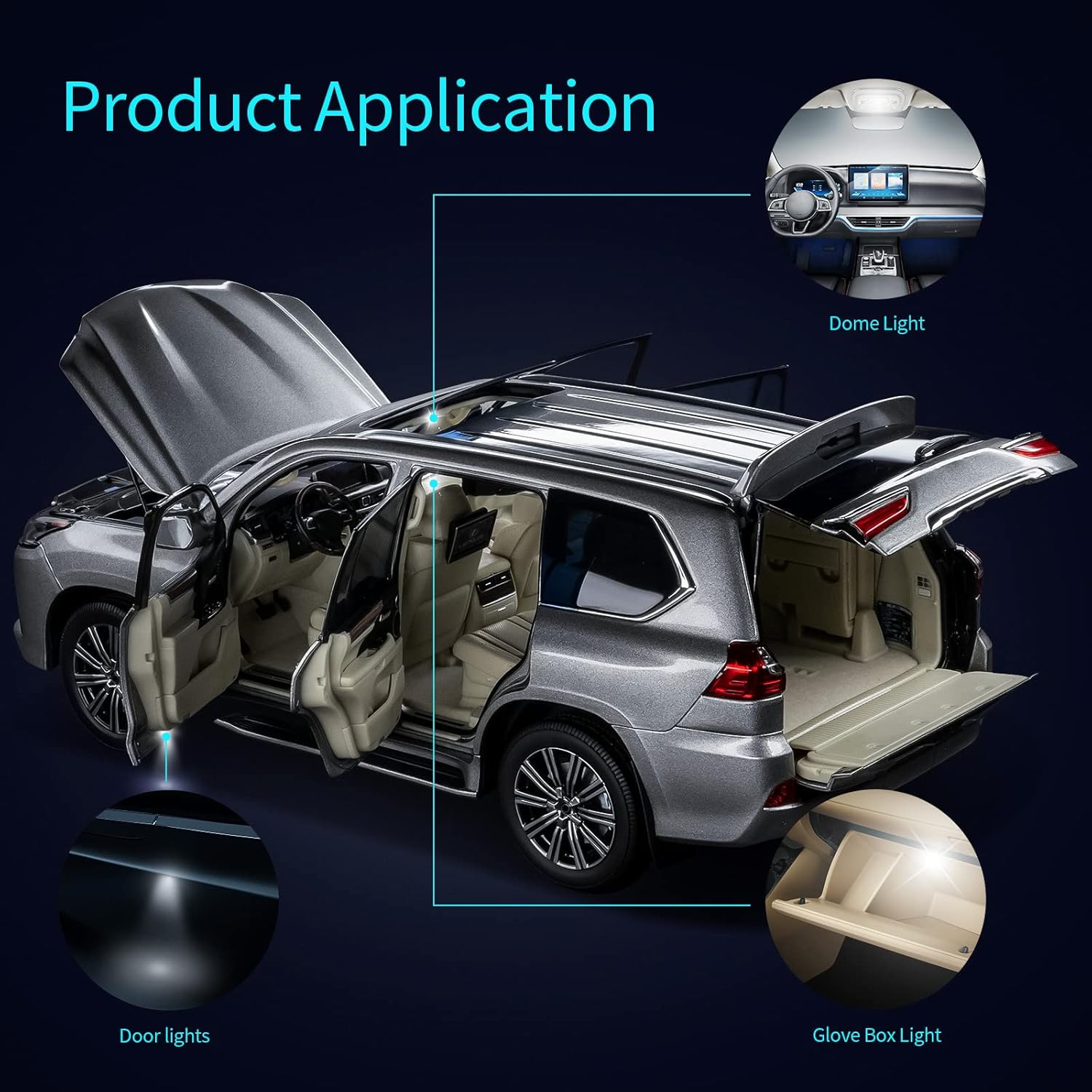 42 Pieces Universal Interior Car Lights, Super Bright White Dome Map Tail Cab Lights Bulb Kit Set