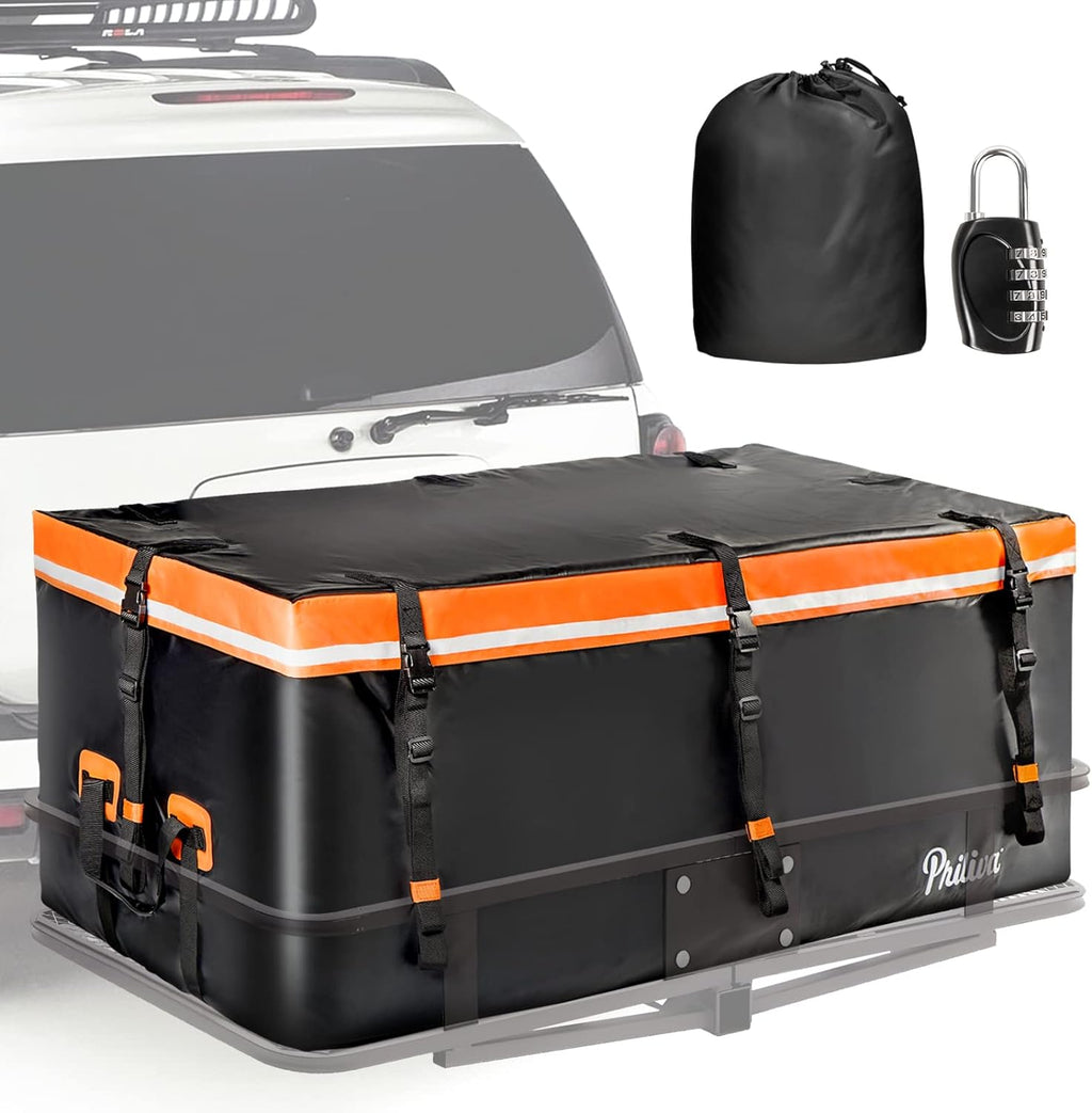 Waterproof Hitch Cargo Carrier Bag with Safety Straps 20 Cu Ft