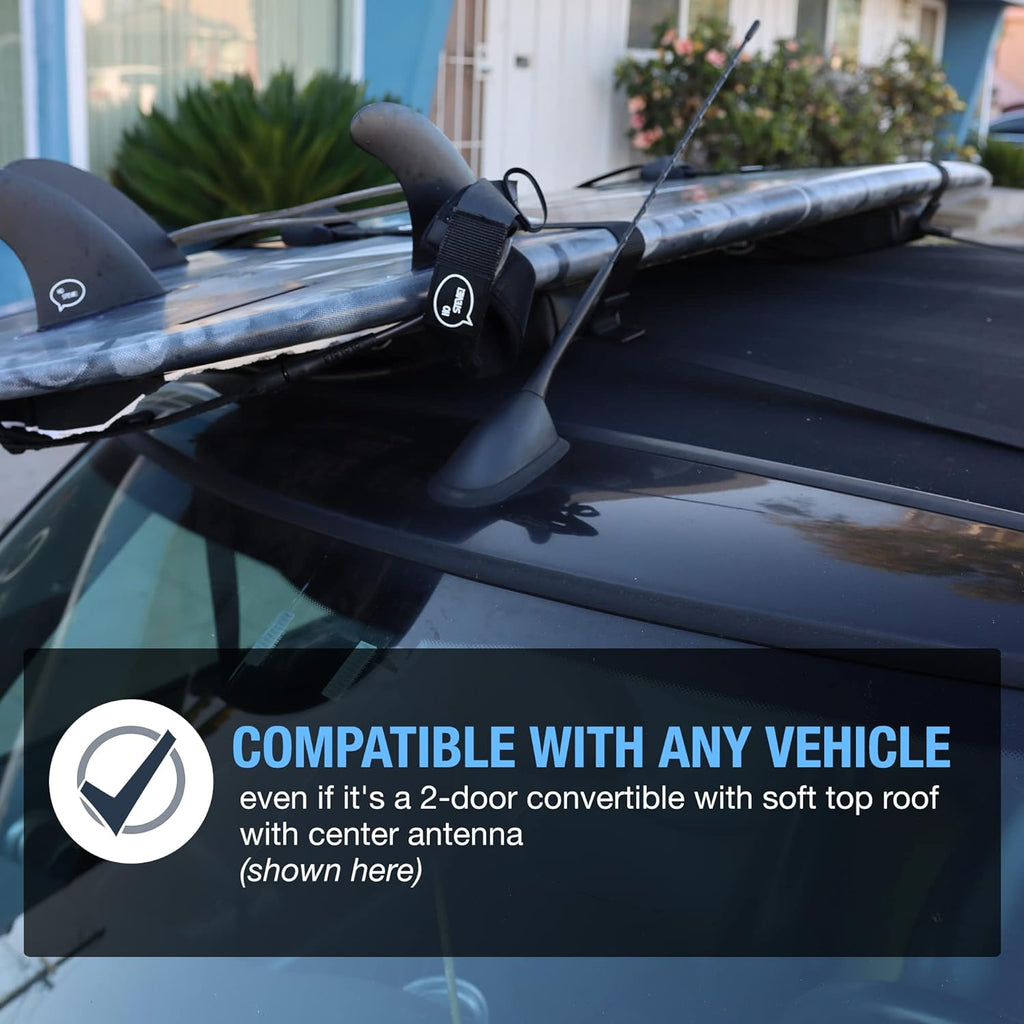 Surfboard Car Roof Rack Padded System (Holds Up to 3 Boards) Fits Any Car