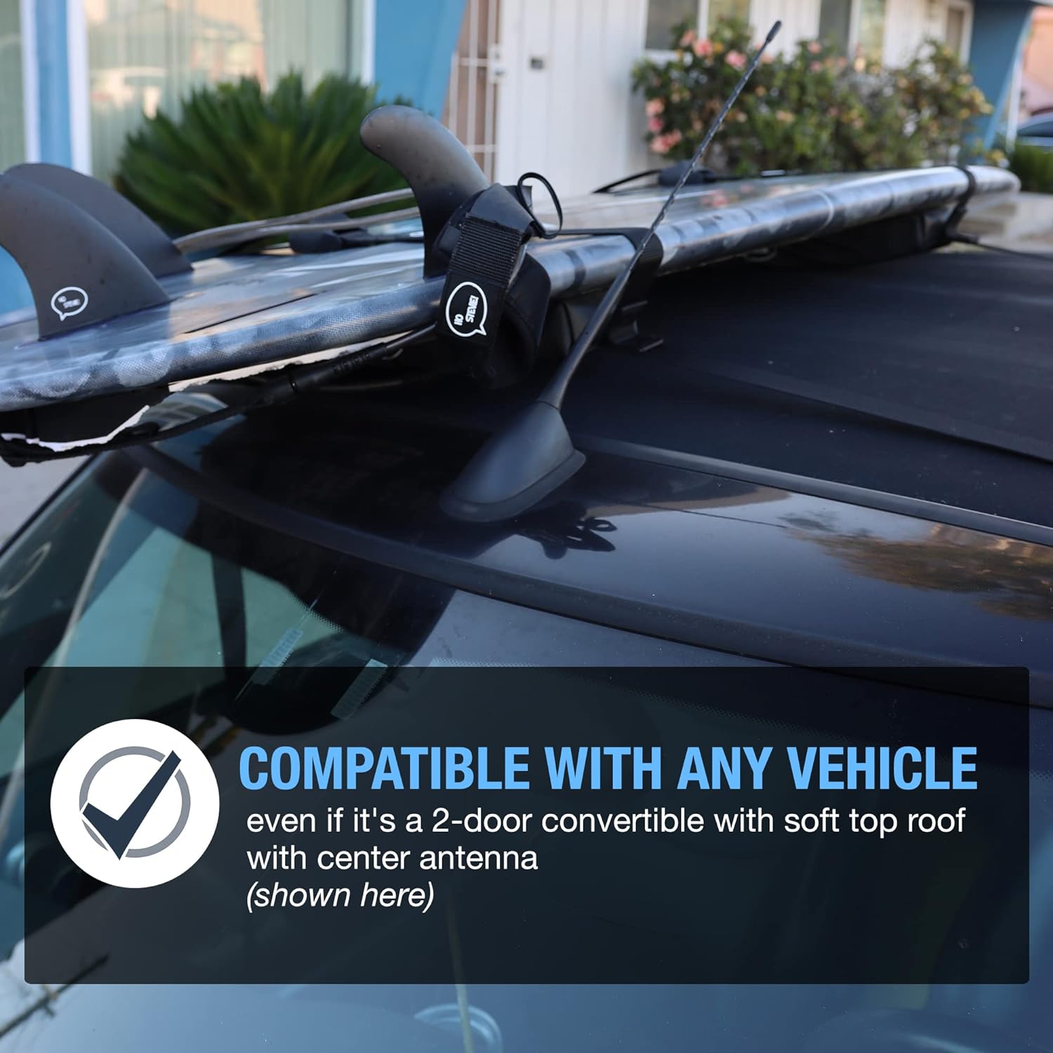 Surfboard Car Roof Rack Padded System (Holds Up to 3 Boards) Fits Any Car