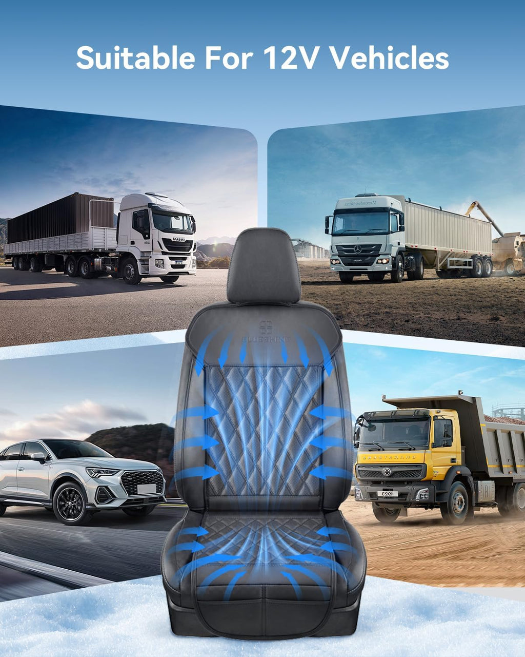 12V Air Suction Cooling Car Seat Cover Front Seat For Car SUV Truck