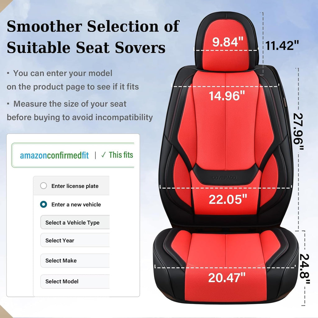 Waterproof Nappa Leather Carseat Cover Universal Fit for Most Cars