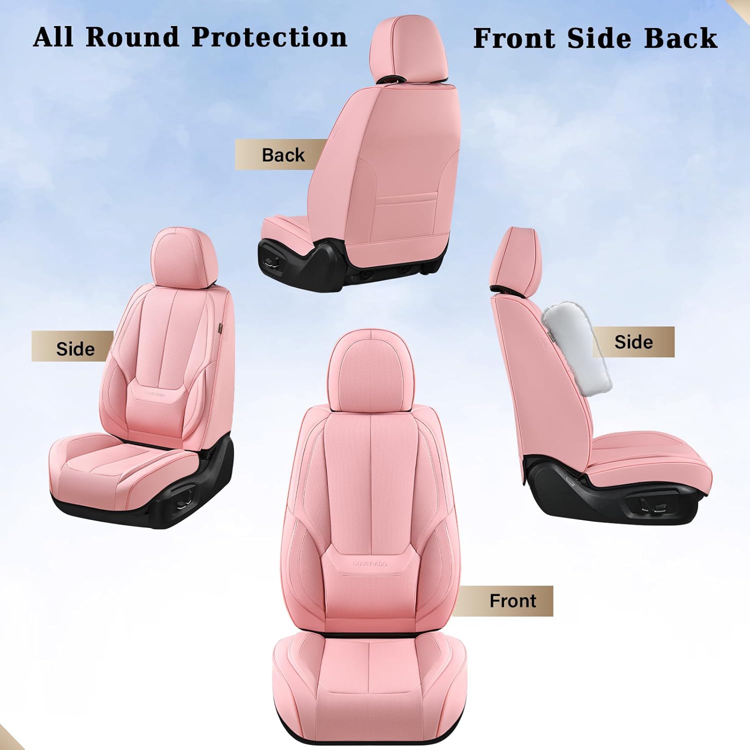 Waterproof Nappa Leather Carseat Cover Universal Fit for Most Cars