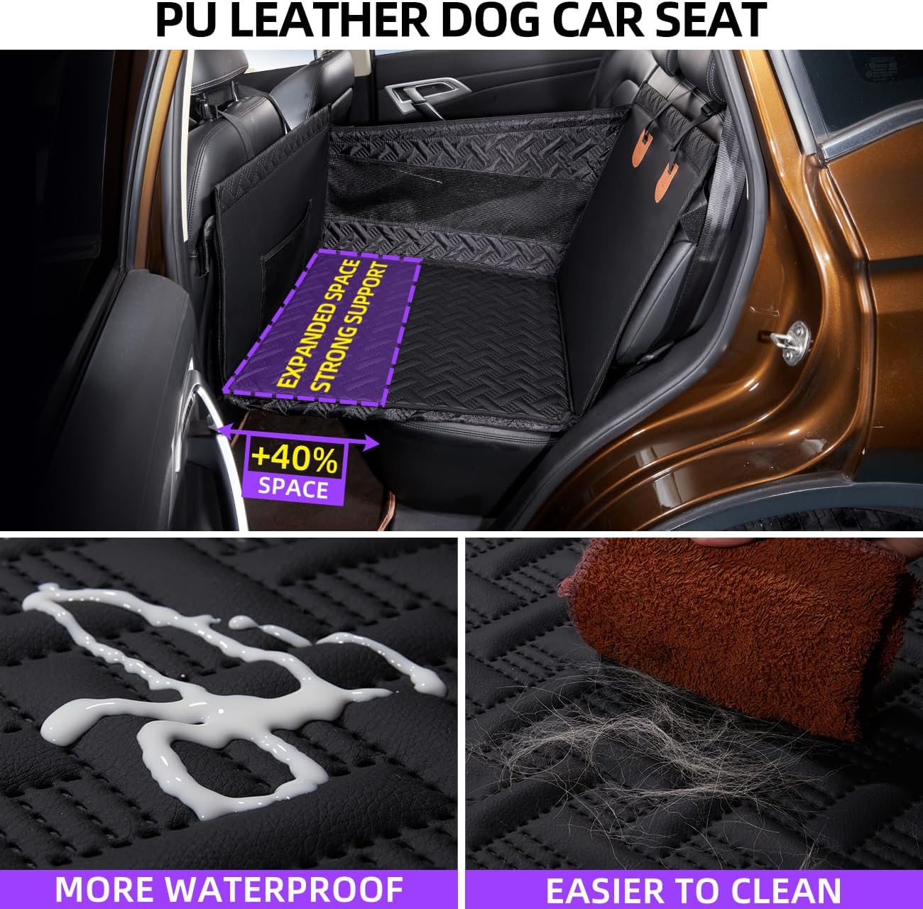 Dog Car Seat for Medium/Large Dogs, Back Seat Extender & Hammock, Waterproof Pet Car Bed Mattress For Car SUV Truck, Easy to Clean & Non-Slip
