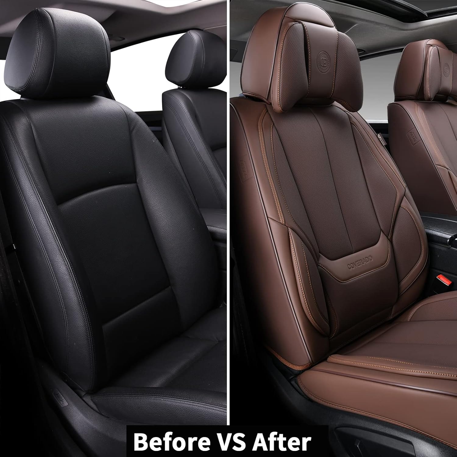 Waterproof Nappa Leather Carseat Cover Universal Fit for Most Cars